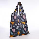 Сумка хозяйственная без застёжки, 36?0.5?58 см, чёрная/разноцветная