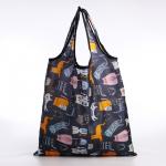 Сумка хозяйственная без застёжки, 36?0.5?58 см, чёрная/разноцветная