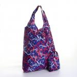 Сумка хозяйственная без застёжки, складная, 38?6?38 см, синяя/розовая