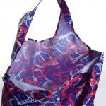 Сумка хозяйственная без застёжки, складная, 38?6?38 см, синяя/розовая