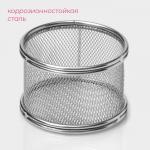 Корзинка для картофеля фри Доляна «Лонгфилд», d=9 см, внутр d=8 см, h=6 см, нержавеющая сталь, серебристая