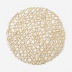 Салфетка сервировочная «Доляна. Трава», бежевая, d=38 см