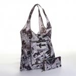 Сумка хозяйственная на кнопке, складная, 42?0.5?65, чёрная