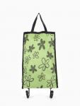 Сумка хозяйственная складная на липучке, 2 колеса, наружный карман, 32?13?52 см, светло-зелёная