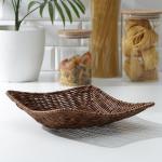 Корзинка для подачи Доляна «Огайо», 25?25?8 см, квадратная, коричневая