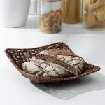 Корзинка для подачи Доляна «Огайо», 25?25?8 см, квадратная, коричневая