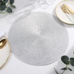 Салфетка сервировочная «Доляна», серебро, d=38 см