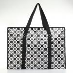 Сумка хозяйственная на молнии, 35 л, 50?20?35 см, чёрная/белая