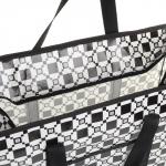 Сумка хозяйственная на молнии, 35 л, 50?20?35 см, чёрная/белая