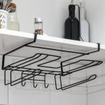 Держатель для кухонных принадлежностей подвесной Доляна, 28.5?25.5?16 см, чёрный