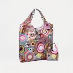 Сумка хозяйственная на кнопке, складная, 40?0.5?58 см, серая/разноцветная