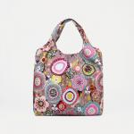 Сумка хозяйственная на кнопке, складная, 40?0.5?58 см, серая/разноцветная