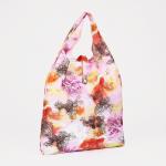 Сумка хозяйственная на кнопке, складная, 38?0.5?58 см, розовая/оранжевая