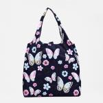 Сумка хозяйственная на кнопке, складная, 42?0.5?65 см, синяя