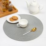 Набор салфеток «Доляна. Классика», 2 шт., серый, d=38 см