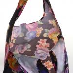 Сумка хозяйственная на кнопке, складная, 38?6?38 см, чёрная/разноцветная