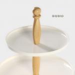 Блюдо 2-х ярусное Доляна «Эстет», d=25/20 см, фарфор, белое