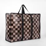 Сумка хозяйственная на молнии, 54 л, 60?20?45 см, коричневая/бежевая