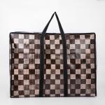 Сумка хозяйственная на молнии, 54 л, 60?20?45 см, коричневая/бежевая