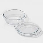 Кастрюля для запекания Доляна «Фуэго», 2 л, 25.5?22?6.2 см, жаропрочное стекло, с крышкой