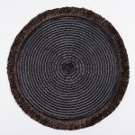 Набор салфеток «Доляна. Блеск», чёрный, d=38 см, 2 шт.