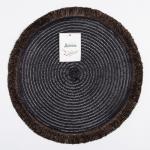 Набор салфеток «Доляна. Блеск», чёрный, d=38 см, 2 шт.