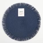 Набор салфеток «Доляна. Бохо», синий, d=38 см, 2 шт.