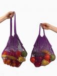 Набор 2 шт: сумка-авоська хозяйственная, клетка 1.5 см, фиолетовая