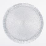 Набор салфеток «Доляна. Блеск», серебро, d=38 см, 2 шт.