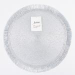 Набор салфеток «Доляна. Блеск», серебро, d=38 см, 2 шт.