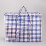 Сумка хозяйственная, 115 л, 70?30?55 см, синяя/белая