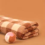 Полотенце банное «Этель. Клетка», 70?140 см, коричневое