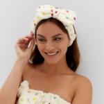 Набор для бани и ванной «Этель. Конфетти», полотенце- парео, 75?120 см, повязка на голову