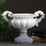 Вазон для цветов «Арабское», 1.3 л, 25?18?20 см, гипс, серый