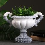 Вазон для цветов «Арабское», 1.3 л, 25?18?20 см, гипс, серый