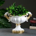 Вазон для цветов «Арабское», 1.3 л, 33?20?25 см, гипс, белый