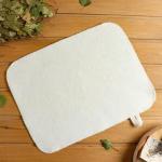 Коврик - сидушка для бани и сауны, 44?34 см, 70% полиэфир, 30% шерсть, белый, «Добропаровъ»