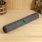 Коврик - лежак для бани и сауны с вышивкой «Банный рай», 180?60 см, экофетр, войлок, тёмный, «Добропаровъ»