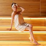 Набор для бани и ванной «Этель. Полосы», полотенце-парео 75?120 см, повязка на голову