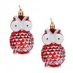 СНОУ БУМ Набор декоративных украшений "Совы" 2шт, 5x5x9см, пластик