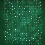 СНОУ БУМ Гирлянда эл.  занавес 2x1, 5м,  272LED*белый,  мерцание. ,  ПВХ прозрач. ,  коннектор,  220В