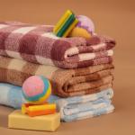 Полотенце банное «Этель. Клетка», 70?140 см, розовое