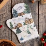 Варежка-прихватка новогодняя Forest animals 20?27 см, саржа, 100% х/л, ватин 250 г/м?