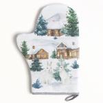 Варежка-прихватка новогодняя Forest animals 20?27 см, саржа, 100% х/л, ватин 250 г/м?