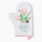 Варежка-прихватка «Этель. Тюльпаны», 20?28 см, саржа, 100% хлопок, ватин 250 г/м?