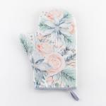 Варежка-прихватка Christmas flowers 20?27 см, саржа, 100% хлопок, ватин 250 г/м?