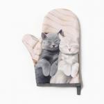 Варежка-прихватка «Котики», 20?27 см,100% п/э