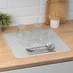 Коврик для сушки посуды Доляна «Волна», силикон, 45?40.5?0.4 см, серый