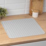 Коврик для сушки посуды Доляна «Волна», силикон, 45?40.5?0.4 см, серый