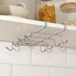 Держатель для кружек подвесной Доляна, на 8 предметов, 27.5?20?7.5 см, на толщину полки 3.5 см, хромированный